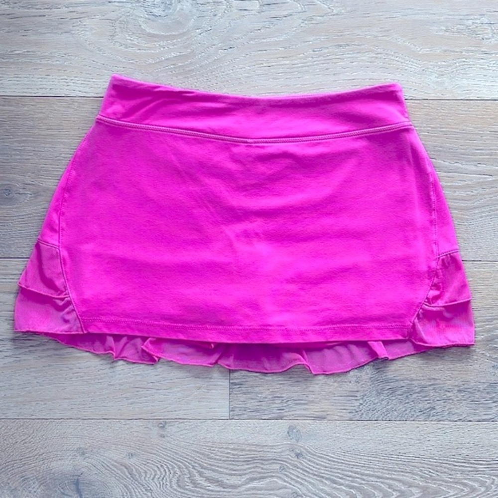 Kyodan Tennis/Athletic Pleated Mesh Ruffled Hot Pink Skirt/ Skort Pink Shorts S - Picture 2 of 5